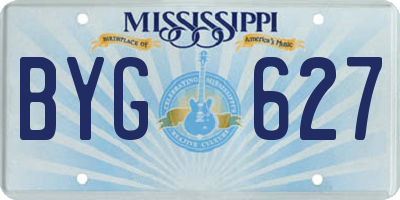 MS license plate BYG627