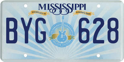 MS license plate BYG628