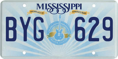 MS license plate BYG629