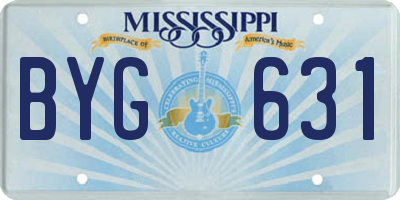 MS license plate BYG631