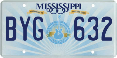 MS license plate BYG632