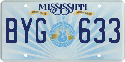 MS license plate BYG633