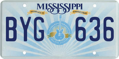 MS license plate BYG636