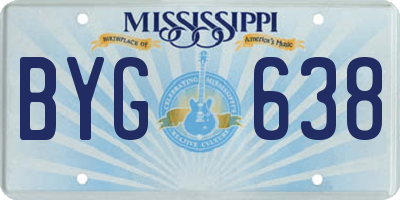 MS license plate BYG638