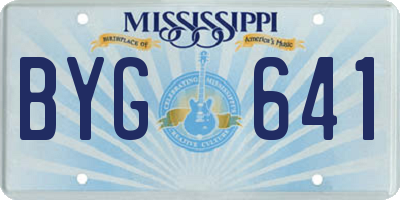 MS license plate BYG641