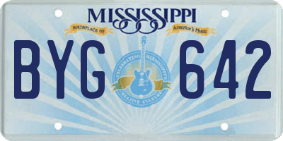 MS license plate BYG642