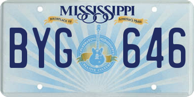 MS license plate BYG646