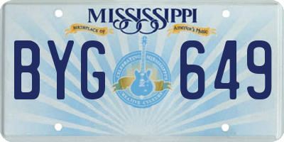 MS license plate BYG649