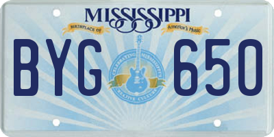 MS license plate BYG650