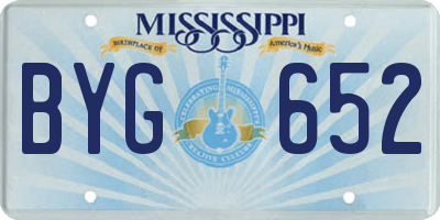 MS license plate BYG652
