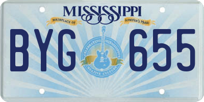 MS license plate BYG655