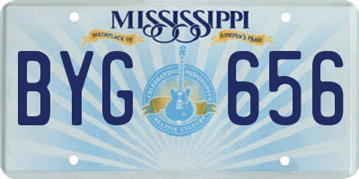 MS license plate BYG656