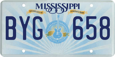 MS license plate BYG658