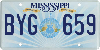 MS license plate BYG659