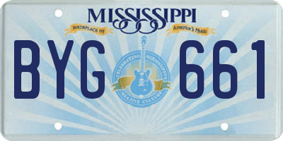 MS license plate BYG661