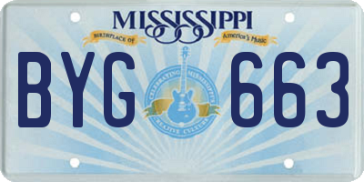 MS license plate BYG663