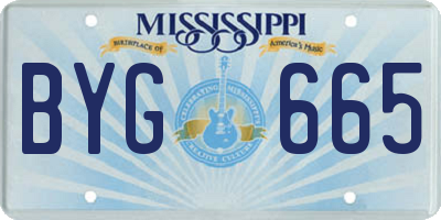 MS license plate BYG665