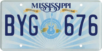 MS license plate BYG676