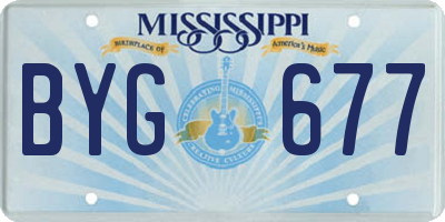 MS license plate BYG677