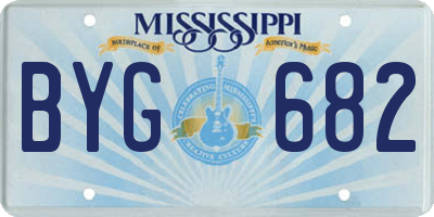 MS license plate BYG682