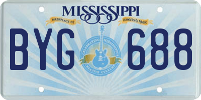 MS license plate BYG688