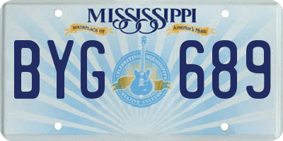 MS license plate BYG689
