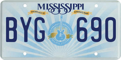 MS license plate BYG690