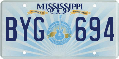 MS license plate BYG694