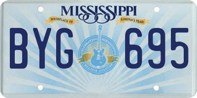 MS license plate BYG695