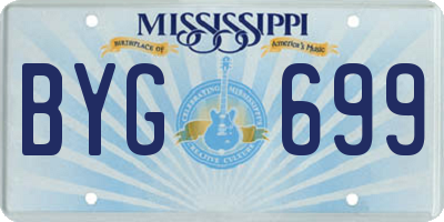 MS license plate BYG699