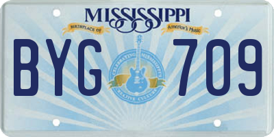 MS license plate BYG709