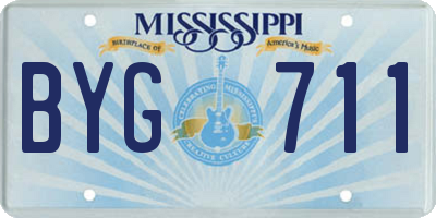 MS license plate BYG711