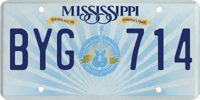 MS license plate BYG714