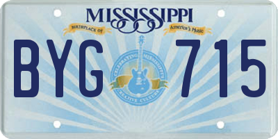 MS license plate BYG715