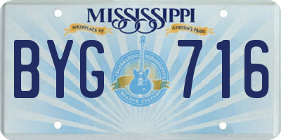 MS license plate BYG716