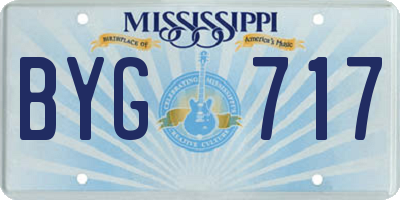 MS license plate BYG717