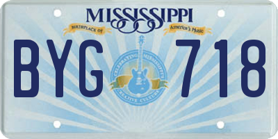MS license plate BYG718