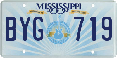 MS license plate BYG719