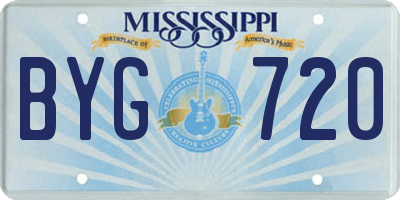 MS license plate BYG720