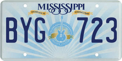 MS license plate BYG723