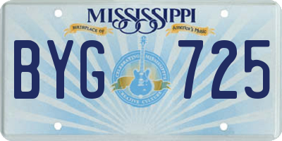 MS license plate BYG725