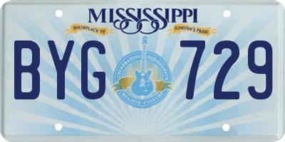 MS license plate BYG729