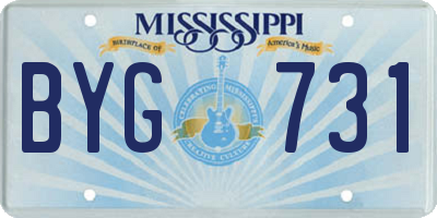 MS license plate BYG731
