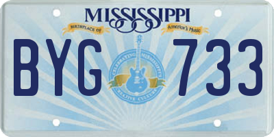 MS license plate BYG733