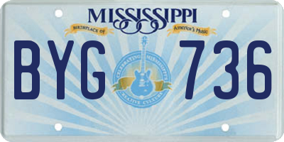 MS license plate BYG736