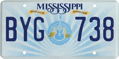 MS license plate BYG738