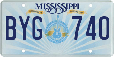 MS license plate BYG740