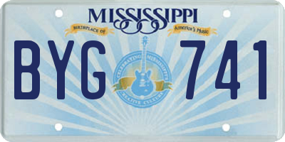 MS license plate BYG741
