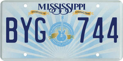 MS license plate BYG744