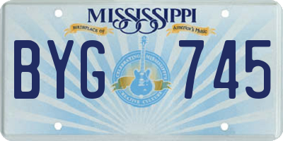 MS license plate BYG745
